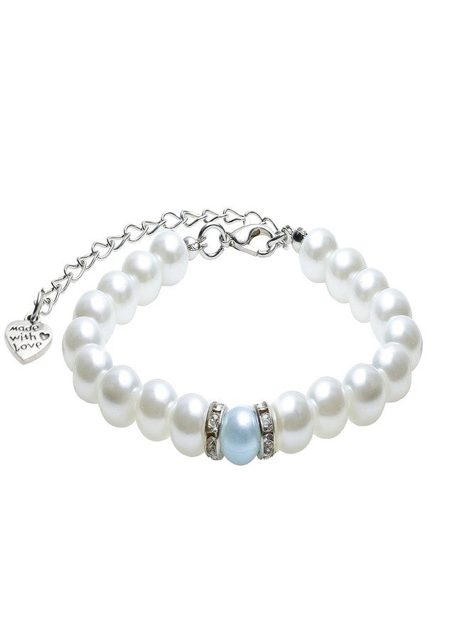 Dvehdbay Something Blue Bracelet for Bride - Bridal Shower Gift, Wedding Accessory, 8mm Bead Bracelet With Meaningful Card - Image 1